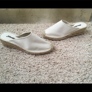 Cream Linen St Johns Bay Slide in Espadrilles 10